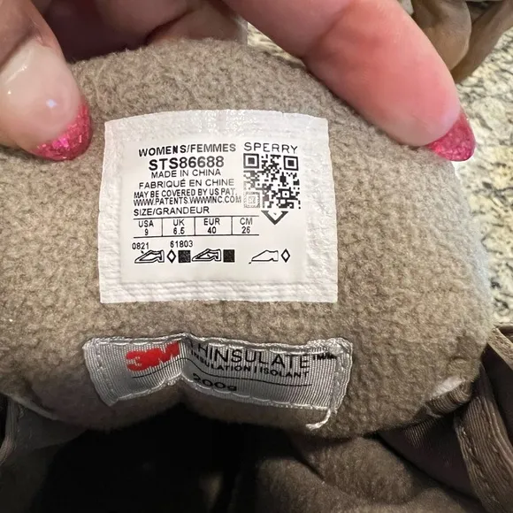 New Sperry Maritime Repel nylon taupe snow boots, size 9