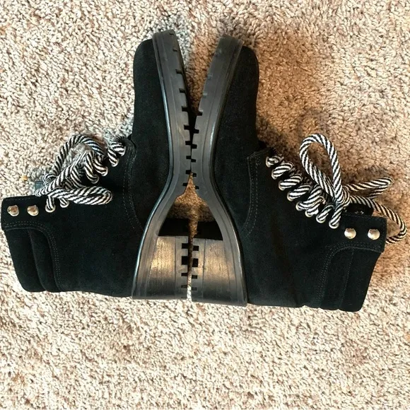 New Steve Madden Genny Suede Leather Combat Moto Lace Up Ankle GENN01S1 Size 9.5