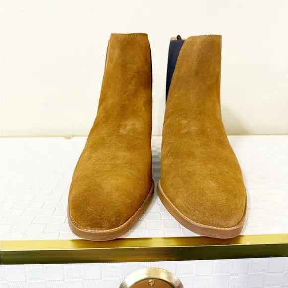 NEW The Kooples Men’s Brown Cognac Suede Pull On Chelsea Boots $495 MSRP Size 42