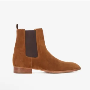 NEW The Kooples Men’s Brown Cognac Suede Pull On Chelsea Boots $495 MSRP Size 42