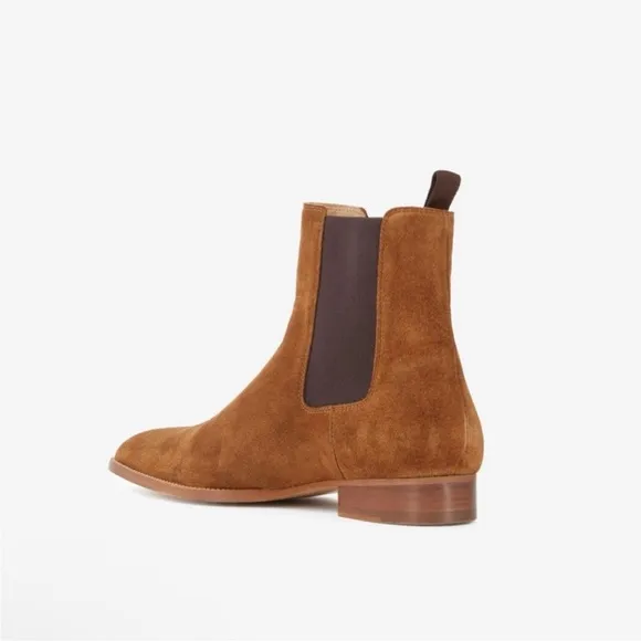 NEW The Kooples Men’s Brown Cognac Suede Pull On Chelsea Boots $495 MSRP Size 42