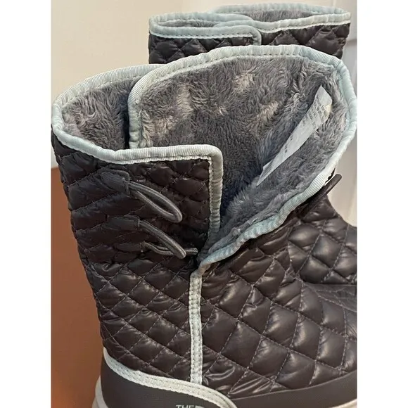NEW! THE NORTH FACE Womens 5 Snow BOOTS Thermoball Insulated Button Quilted Gray