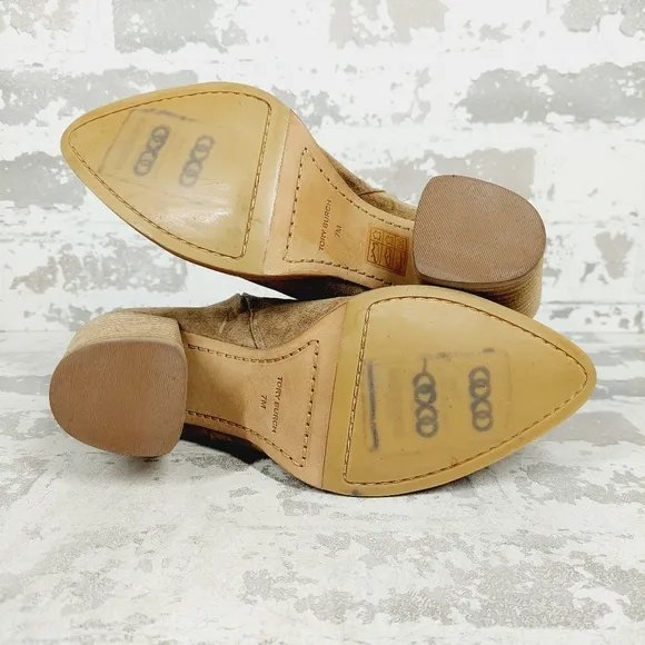 NEW Tory Burch Beige Tan Suede Leena Ankle Boots E763