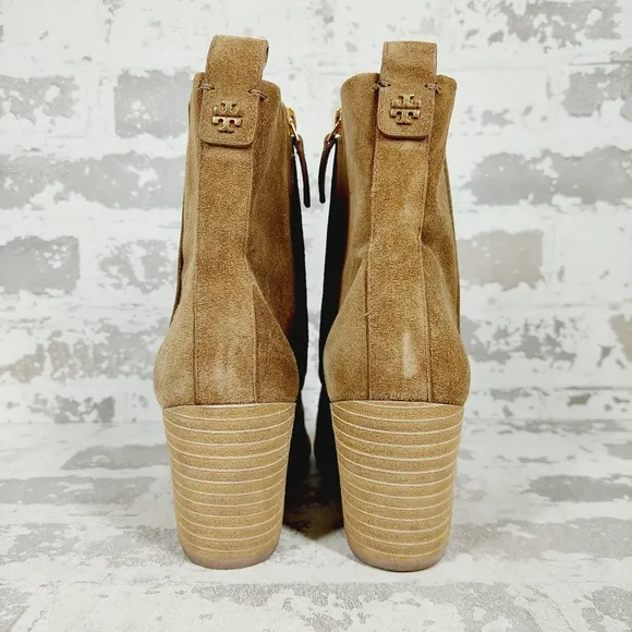 NEW Tory Burch Beige Tan Suede Leena Ankle Boots E763