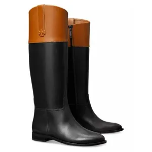 NEW Tory Burch Double T Riding Boots Vachetta Leather Women's Size 9 ($678)