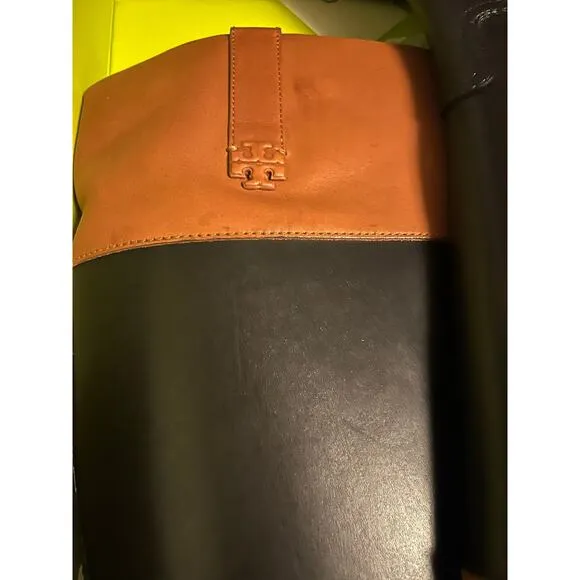 NEW Tory Burch Double T Riding Boots Vachetta Leather Women's Size 9 ($678)