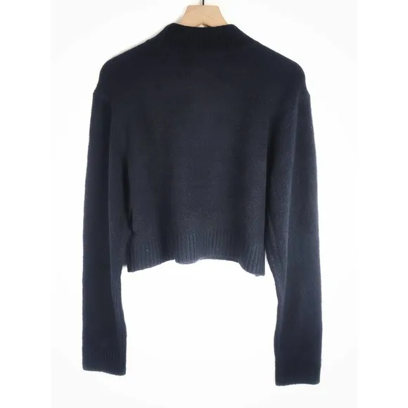 NEW TRUE RELIGION BLACK CROPPED WOMEN'S LOGO SWEATER - SIZE LARGE