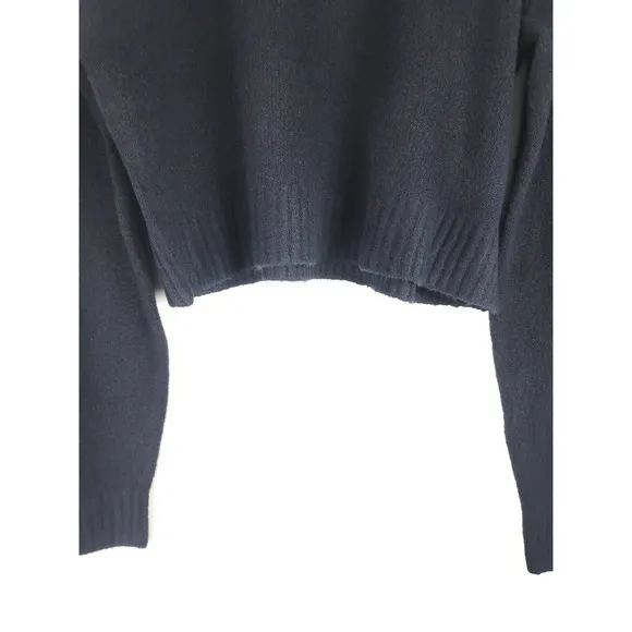 NEW TRUE RELIGION BLACK CROPPED WOMEN'S LOGO SWEATER - SIZE LARGE