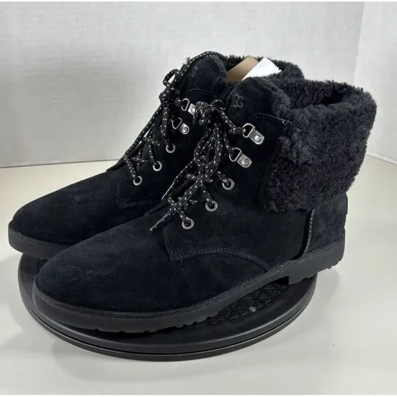 NEW UGG Romely Heritage Lace up Plush Boots In Black For Women's SZ‎ 12 Fashion