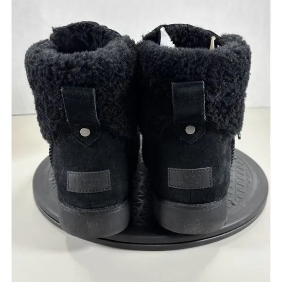 NEW UGG Romely Heritage Lace up Plush Boots In Black For Women's SZ‎ 12 Fashion