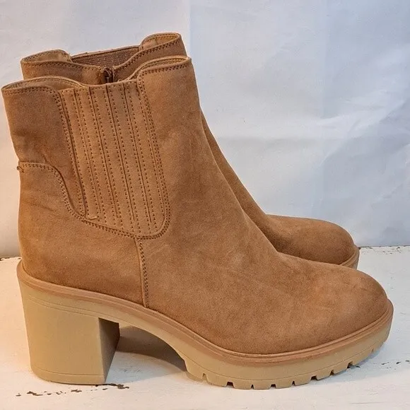 NEW UNIVERSAL THREAD KATRINA COGNAC PLATFORM CHUNKY HEEL BOOTIES SZ 11 NWT