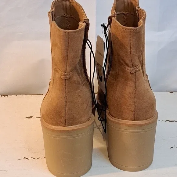 NEW UNIVERSAL THREAD KATRINA COGNAC PLATFORM CHUNKY HEEL BOOTIES SZ 11 NWT