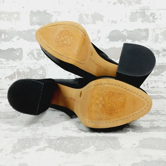 New Vince Camuto Gilisama Suede Black Platform Chunky Heel Ankle Boots M389