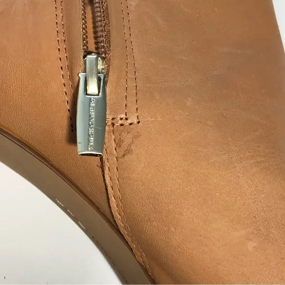 NEW Vince Camuto Nevvina Light Congnac Ankle Block Heel Round Toe Boots size 8.5