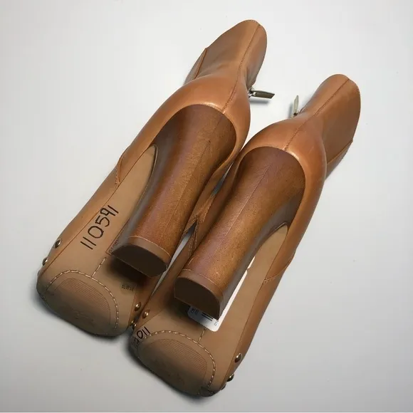 NEW Vince Camuto Nevvina Light Congnac Ankle Block Heel Round Toe Boots size 8.5