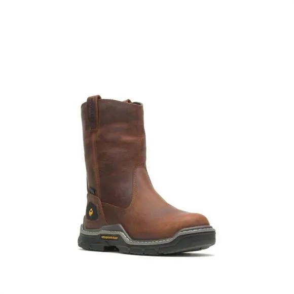 NEW WOLVERINE men's raider durashocks slip on composite toe boots in peanut