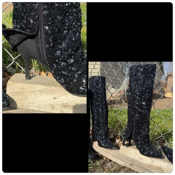 New Woman’s Size 8 Black Sequins Heels