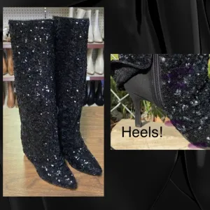 New Woman’s Size 8 Black Sequins Heels