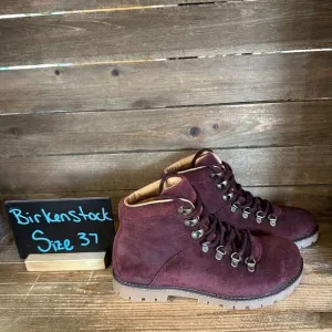 New Womens Birkenstock Jackson Maroon Suede Ankle Boots Size 37 US 6-6.5‎ Narrow