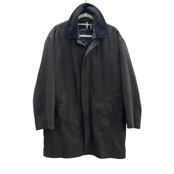 Newport Harbor Mens Jacket Removable Wool Interior and Collar Front Pockets M