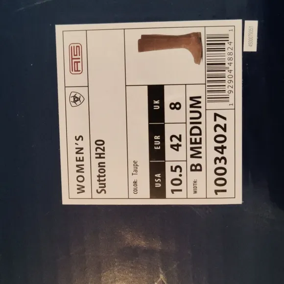 NIB Ariat Sutton H2O size 10.5 waterproof riding boots