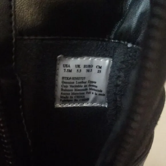 NIB Hush Puppies Black Leather Ankle Boots