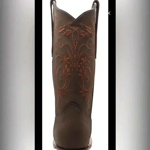 NIB Ladies Genuine Leather Square Toe Brown Boots Handcrafted Quality Boots Sz 7