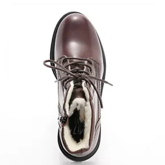 NIB Miz Mooz Leather Wool Lined Lace-Up Boots