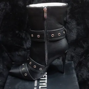 NIB prettylittlething Faux leather point toe buckle detailed heel boots