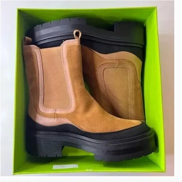NIB Sam Edelman Lulia Camel Suede Chunky Ankle boots size 7.5