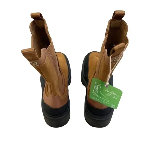 NIB Sam Edelman Lulia Camel Suede Chunky Ankle boots size 7.5