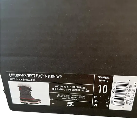 NIB Sorel Girls Children’s Yoot PAC Nylon Waterproof Snow Boots in Pink/Grey c10