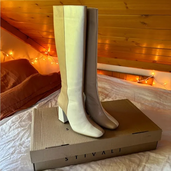 NIB Stivali New York Two-Toned Knee High Handcrafted Leather “New Dawn” Boots