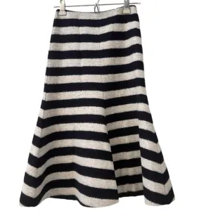 Nicholas Women’s Wool Striped Flare Skirt Navy &amp; Cream US 2