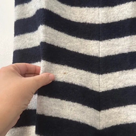Nicholas Women’s Wool Striped Flare Skirt Navy &amp; Cream US 2