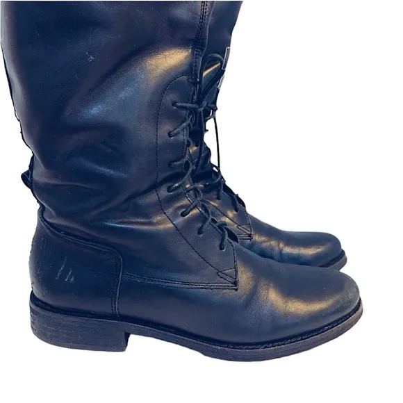 Nicole Black Tall Lace Up Riding Boots, 7M