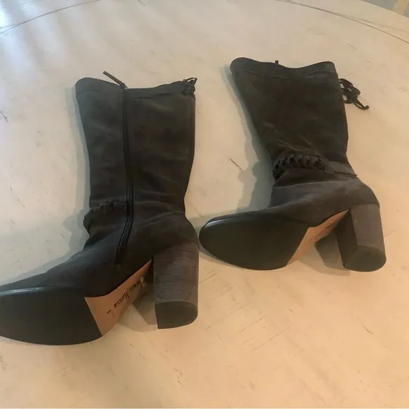 Nieman Marcus Gray Suede Boots
