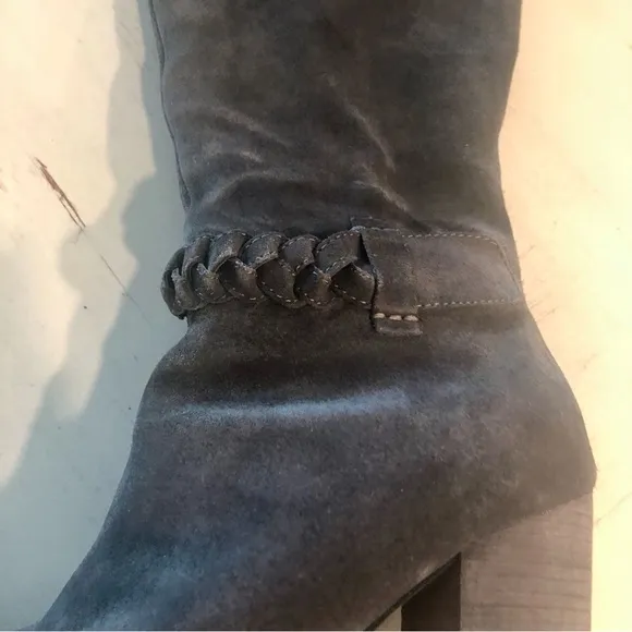 Nieman Marcus Gray Suede Boots