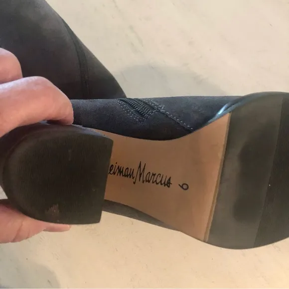 Nieman Marcus Gray Suede Boots