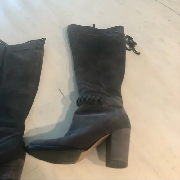 Nieman Marcus Gray Suede Boots