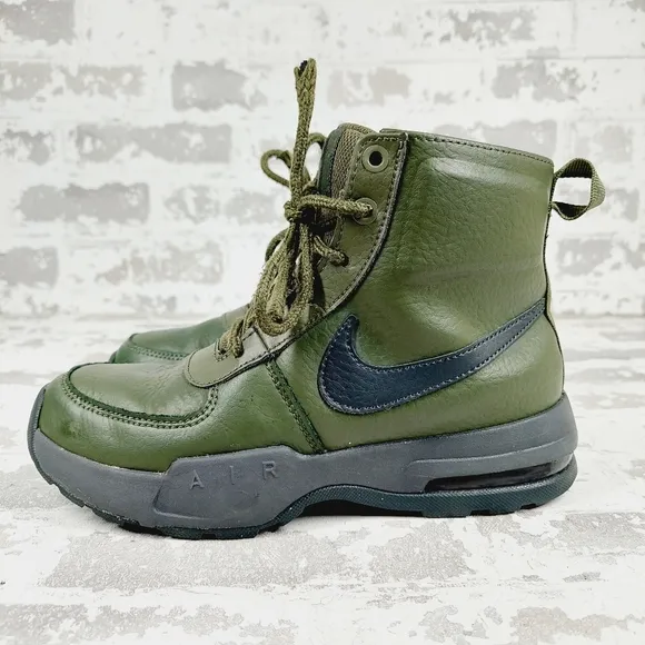 Nike Air Max Goaterra 2.0 Cargo Khaki Green Logo Lace Up Ankle Boots E874