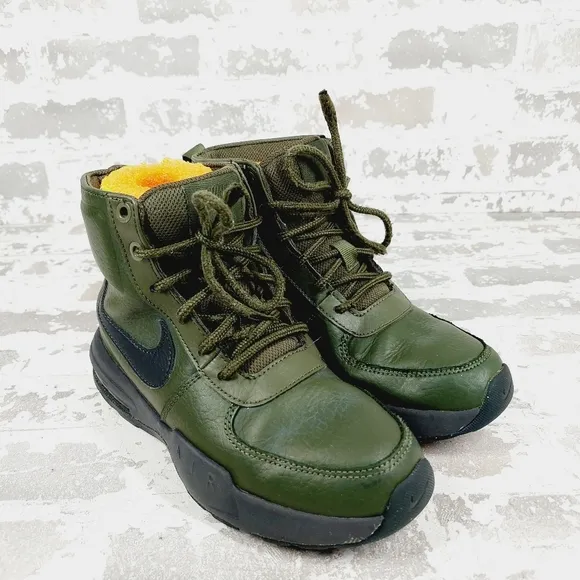 Nike Air Max Goaterra 2.0 Cargo Khaki Green Logo Lace Up Ankle Boots E874