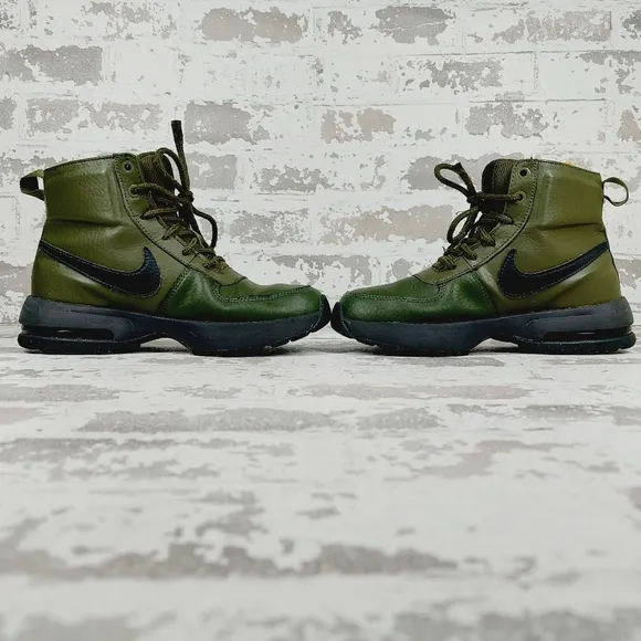 Nike Air Max Goaterra 2.0 Cargo Khaki Green Logo Lace Up Ankle Boots E874