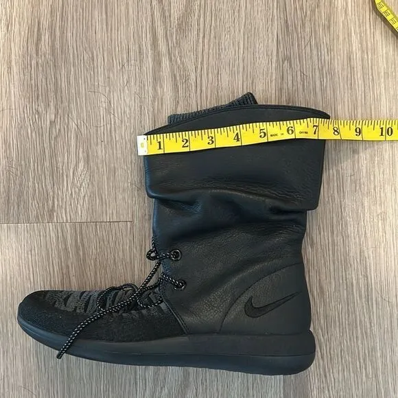 Nike Womens Roshe Two Hi Flyknit Slouch Leather Boots Size 10, Black Gray 861708