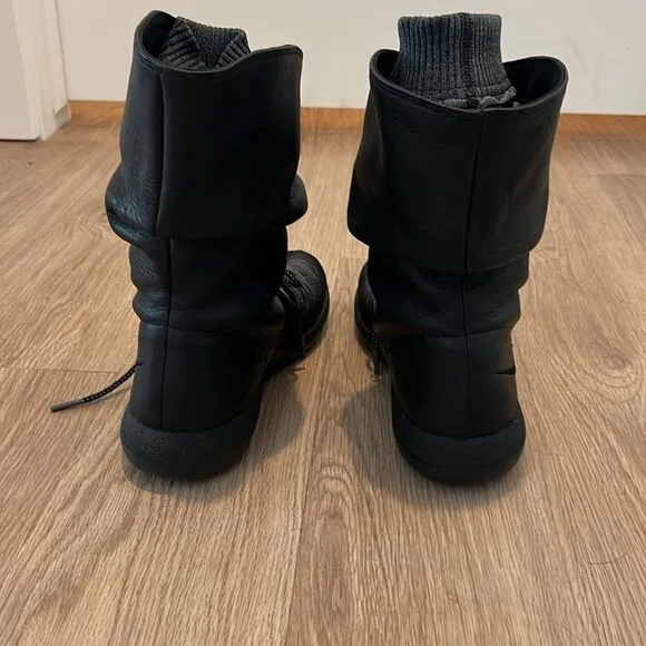 Nike Womens Roshe Two Hi Flyknit Slouch Leather Boots Size 10, Black Gray 861708