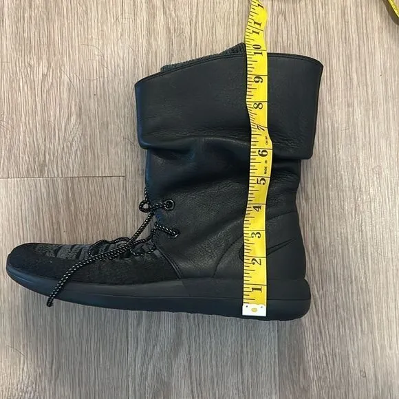 Nike Womens Roshe Two Hi Flyknit Slouch Leather Boots Size 10, Black Gray 861708
