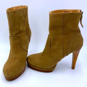 Nine West Aldren brown suede heeled Booties size 7 platform bootie boots