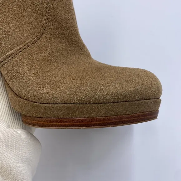 Nine West Aldren brown suede heeled Booties size 7 platform bootie boots