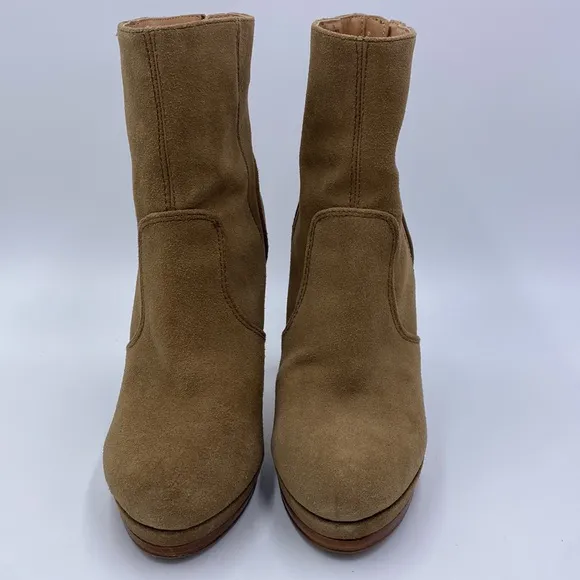 Nine West Aldren brown suede heeled Booties size 7 platform bootie boots