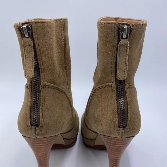 Nine West Aldren brown suede heeled Booties size 7 platform bootie boots